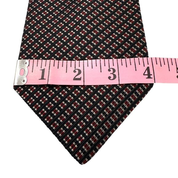 NWT Tommy Hilfiger Mens Check Pattern All Silk Neck Tie Collegiate Preppy Gift - Picture 4 of 14